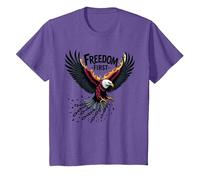 La liberté d'abord, Le Patriote T-Shirt, Enfant, Violet chiné, 12 Ans