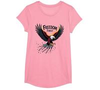 La liberté d'abord, Le Patriote T-Shirt, Fille, Rose, XS