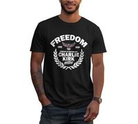 La liberté dans nos cœurs Charlie Kirk Drapeau USA 1993 2025 T-Shirt Unisexe d'été à Manches Courtes Petit