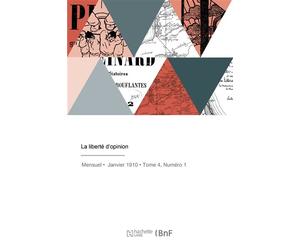 La liberté d'opinion - Jacques Bonzon - Hachette Bnf - broché - Livre