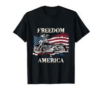 La liberté est l'Amérique, Drapeau des États-Unis de Motard T-Shirt