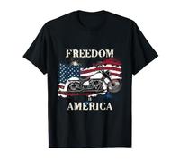 La liberté est l'Amérique, Drapeau des États-Unis de Motard T-Shirt