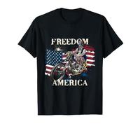 La liberté est l'Amérique, Drapeau des États-Unis de Motard T-Shirt