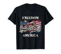 La liberté est l'Amérique, Drapeau des États-Unis de Motard T-Shirt