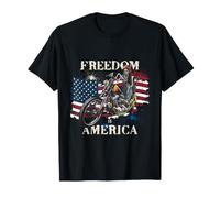 La liberté est l'Amérique, Drapeau des États-Unis de Motard T-Shirt