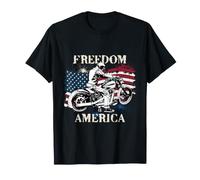 La liberté est l'Amérique, Drapeau des États-Unis de Motard T-Shirt