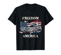 La liberté est l'Amérique, Drapeau des États-Unis de Motard T-Shirt