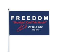 La liberté ne devrait pas coûter si cher ! Drapeau Charlie Kirk 3 x 5, drapeaux fantaisie double face pour extérieur,