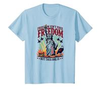 La liberté n'est Pas Gratuite, mais ce Barbecue est T-Shirt, Enfant, Bleu Céleste, 4 Ans