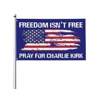La liberté n'est pas gratuite. Priez pour Charlie Kirk. Drapeau 3x5. Repose en paix. Bannière pour intérieur et extérieur. Décoration de jardin. FL117.