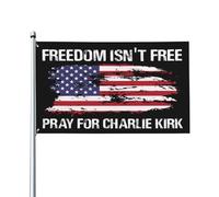 La liberté n'est pas gratuite. Priez pour Charlie Kirk. Drapeau 3x5. Repose en paix. Bannière pour intérieur et extérieur. Décoration de jardin. FL120.