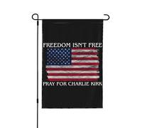 La liberté n'est pas gratuite Priez pour Charlie Kirk Drapeau de jardin Bannières verticales double face Extérieur, Fête Vacances Cour Décoration extérieure Drapeau de cour Drapeau de maison 12,5"x18"