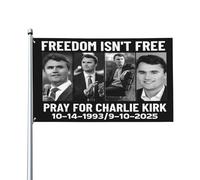 La liberté n'est pas gratuite Priez pour Charlie Kirk Drapeaux 3x5 pieds Drapeaux Décoration Bannière avec œillets