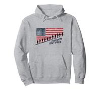 La liberté n'est Pas Libre : Hommage Patriotique aux héros américains Sweat à Capuche, Unisexe pour Adultes, Gris Chiné, XL