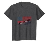La liberté n'est Pas Libre : Hommage Patriotique aux héros américains T-Shirt, Enfant, Chiné Foncé, 8 Ans