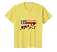 La liberté n'est Pas Libre : Hommage Patriotique aux héros américains T-Shirt, Enfant, Citron, 10 Ans