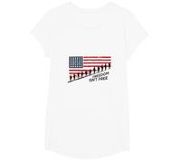 La liberté n'est Pas Libre : Hommage Patriotique aux héros américains T-Shirt, Fille, Blanc, XS
