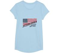 La liberté n'est Pas Libre : Hommage Patriotique aux héros américains T-Shirt, Fille, Bleu Céleste, XS