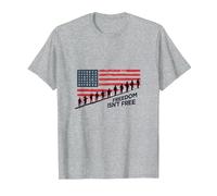 La liberté n'est Pas Libre : Hommage Patriotique aux héros américains T-Shirt, Homme, Gris Chiné, XXL