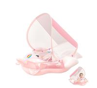 La Licorne Bouée Bébé avec Pare-Soleil Anti-UV UPF50+, Flotteur Gonflable Réglable pour Piscine, Bouee Bebe Piscine Anti-Retournement pour Les Fille Enfants de 3 à 12 Mois