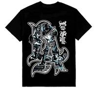La Life Style Mens Chicano Art Heavyweight Print on Shaka Wear Tee Round Neck Unisex Tops Men's 100% Cotton Short-Sleeve T-Shirts M