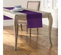 La Lin Popeline de Polyester Chemin de Table, Polyester, Violet, 35.56 x 274.3 x 0.04 cm