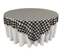 LA Linen Nappe carrée à Carreaux, 183 x 183 cm, Noir/Blanc