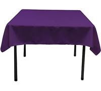 LA Linen Nappe carrée en Popeline de Polyester, 132 x 132 cm, Violet