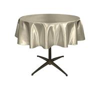 LA Linen Nappe de Mariage Ronde en Satin 129,54 x 129,54 x 0,02 cm Argenté