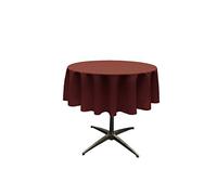 LA Linen Polyester Poplin Round Tablecloth, 51", Burgundy