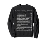 La liste des Points forts et faiblesses de Sherlock Holmes de Watson. Sweatshirt