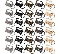 La Llareta 30 Pièces Key Fob Hardware, 32mm Sangle Boucle avec Porte Clés, Matériel de Porte Clés et Wristlet, pour Sangles de Clés, Fermeture Éclair, Sac Bandoulière, Sangles DIY (5 Couleurs)