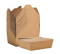 La Llareta Carton à Salade, 25 Pièces Nourriture à Emporter Carton, Boîte D'emballage en Papier Kraft, Preuve D'huile et D'eau, pour Sandwich, Gâteau au Fromage, Hamburger (1500 ml)