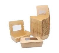 La Llareta Carton à Salade, Nourriture à Emporter Carton, Boîte D'emballage en Papier Kraft, avec Fenêtre, Preuve D'huile et D'eau, pour Sandwich, Gâteau au Fromage, Hamburger (20 PCS 500ml)