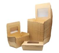 La Llareta Carton à Salade, Nourriture à Emporter Carton, Boîte D'emballage en Papier Kraft, avec Fenêtre, Preuve D'huile et D'eau, pour Sandwich, Gâteau au Fromage, Hamburger (50 PCS 700ml)