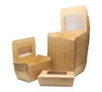 La Llareta Carton à Salade, Nourriture à Emporter Carton, Boîte D'emballage en Papier Kraft, avec Fenêtre, Preuve D'huile et D'eau, pour Sandwich, Gâteau au Fromage, Hamburger (50 PCS 500ml)