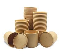 La Llareta Carton Kraft Récipient De Nourriture, 25 Pièces Gobelets Aliments(26oz/800ml)