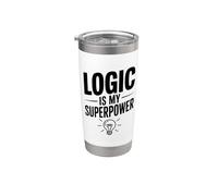La logique est mon super pouvoir, intelligent et ringard Gobelet isotherme en acier inoxydable double paroi