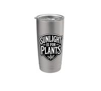 La lumière du soleil, c'est pour les plantes Funny Night Shift Worker Owl Midnight Gobelet isotherme en acier inoxydable double paroi