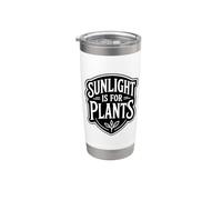 La lumière du soleil, c'est pour les plantes Funny Night Shift Worker Owl Midnight Gobelet isotherme en acier inoxydable double paroi
