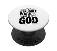 La Lutte est réelle, mais Dieu l'inspire Aussi PopSockets PopGrip Adhésif