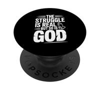 La Lutte est réelle, mais Dieu l'inspire Aussi PopSockets PopGrip Adhésif