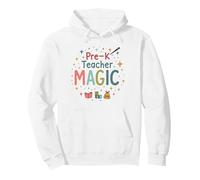 La Magie de l'enseignant préscolaire : Inspiration étincelante en Classe Sweat à Capuche, Unisexe pour Adultes, Blanc, XXL