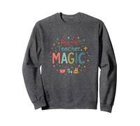 La Magie de l'enseignant préscolaire : Inspiration étincelante en Classe Sweatshirt, Unisexe pour Adultes, Chiné Foncé, S