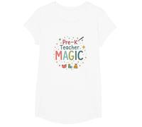 La Magie de l'enseignant préscolaire : Inspiration étincelante en Classe T-Shirt, Fille, Blanc, M