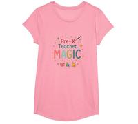 La Magie de l'enseignant préscolaire : Inspiration étincelante en Classe T-Shirt, Fille, Rose, S
