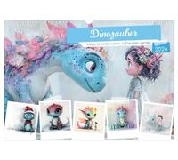 La magie des dinosaures - Quand les habitants de la préhistoire deviennent des amis, Version française (Calendrier mural 2026 DIN A3 portrait), Calendrier CALVENDO mensuel