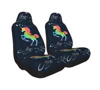 La Magie Est en Toi Rainbow Horse Seas Housses De Siège Lot De 2 Couverture De Sièges De Voitures Souple Universelle Housses Siège pour SUV Camions Passager