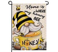 La Maison, C'Est Là Où Mon Gnome Abeille Et Miel Est. Drapeau De Jardin Couleurs Vives Garden Flag Décoratif Drapeau Pour Jardin Cour Extérieur 30X45Cm