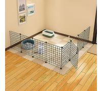 La maison de l'animal, Enclos for petits animaux, cage for chat, cage for chien, intérieur/extérieur, clôture en métal for chiot, lapin, chaton, hamster, cochon d'Inde, tortue, hérisson(144x144x46cma)